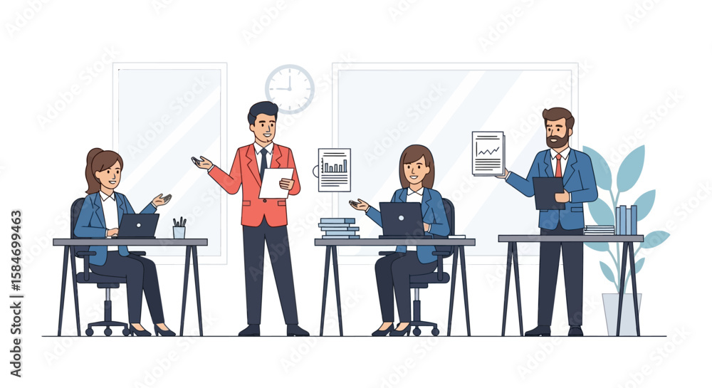 Business Team Meeting in Modern Office Environment. Business Team Meeting in Modern Office Environment.