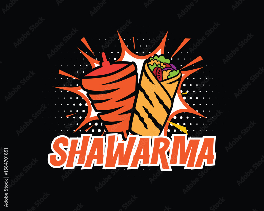 Fototapeta premium Shawarma logo