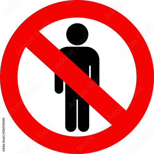 No Pedestrian Sign Vector Illustration