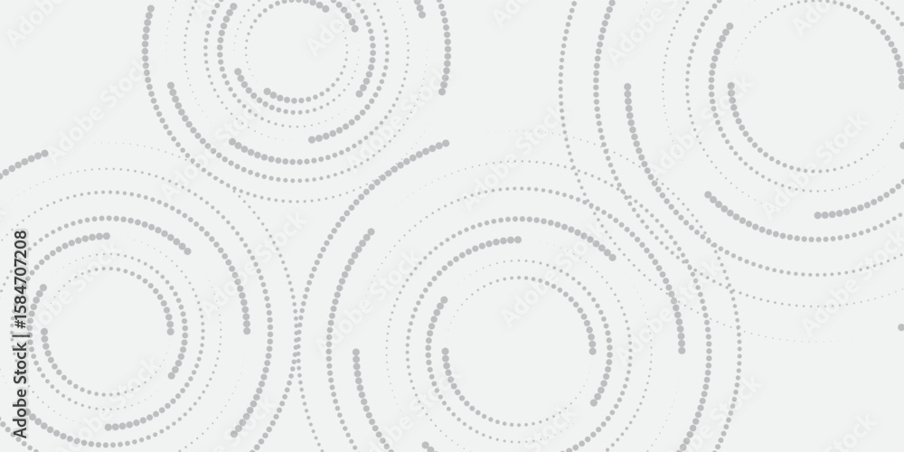 Fototapeta premium Abstract minimalist background with grey dotted circular patterns on the left and right corners, creating a balanced and modern tech-inspired visual layout.