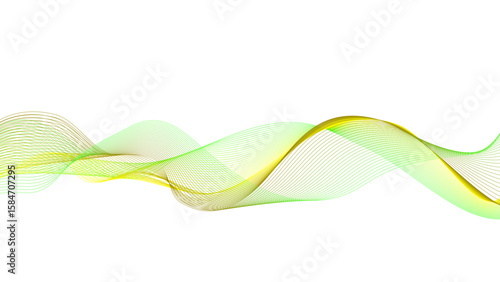White Background With Abstract Waves, A Graphic Line Sonic Or Sound Wave Composition. 