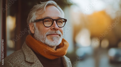 Thoughtful senior man outdoors