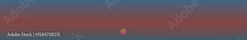 Evening sunset, morning sunrise, twilight and dusk panoramic vector illustration with gradient colors. Sun and clouds