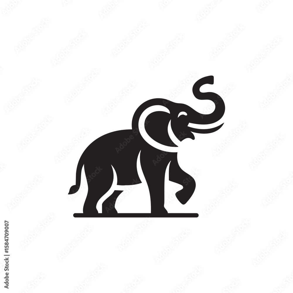 Obraz premium roaring elephant mascot logo vector illustration
