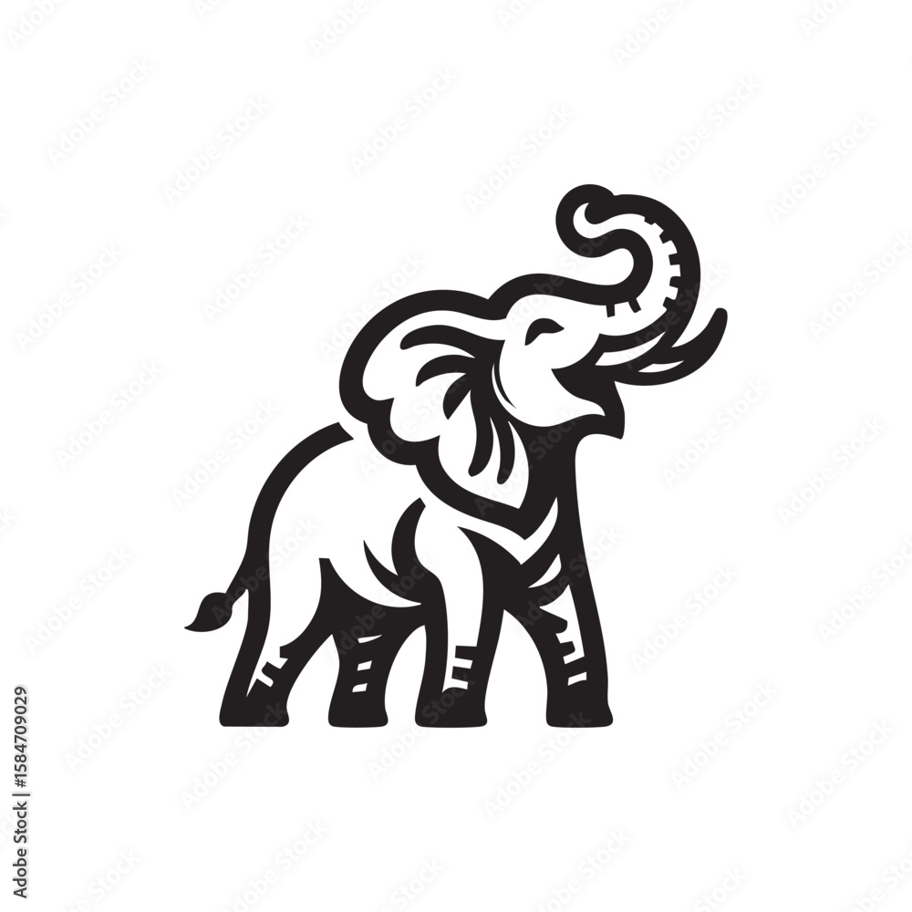 Obraz premium roaring elephant mascot logo vector illustration