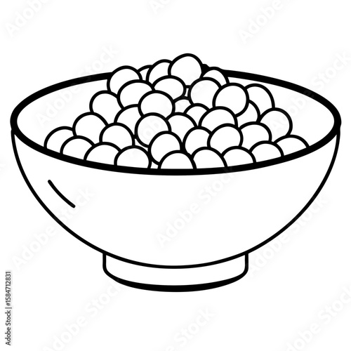 Chickpea Bowl  Icon VectorEco-Friendly Plant-Based Design