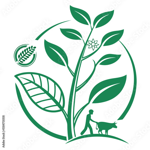 Plant-Based Symbol  Icon VectorEco-Friendly Plant-Based Design
