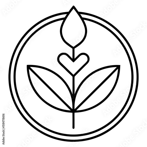 Plant-Based Symbol  Icon VectorEco-Friendly Plant-Based Design