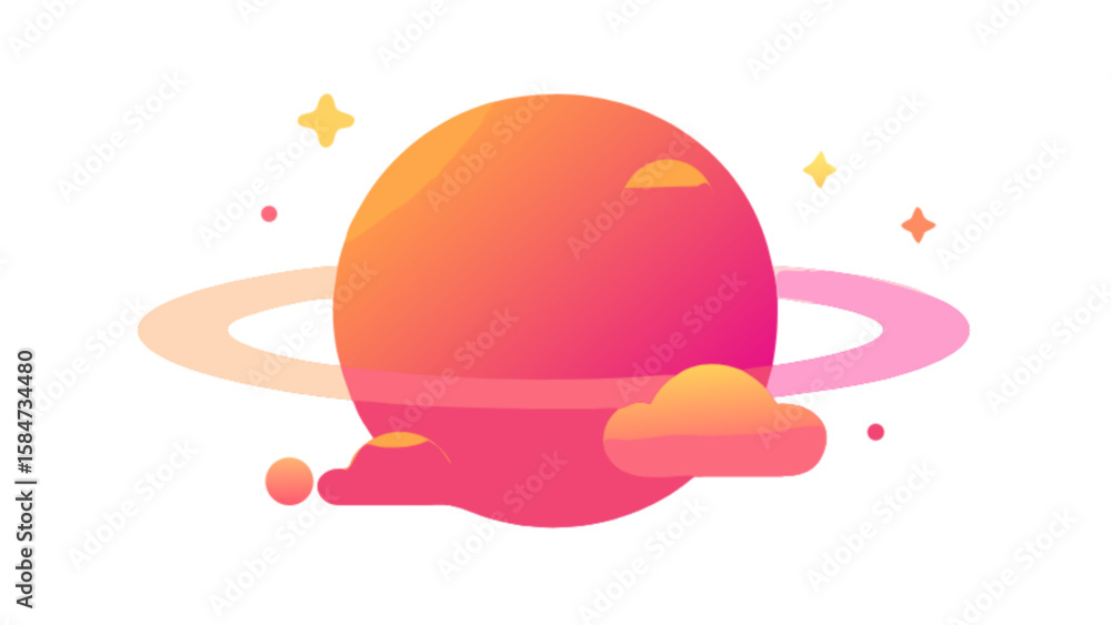 Illustration of planet with rings and stars vector design for space exploration and astronomy projects 100 Illustration of planet with rings and stars vector design for space exploration and astronomy projects 100