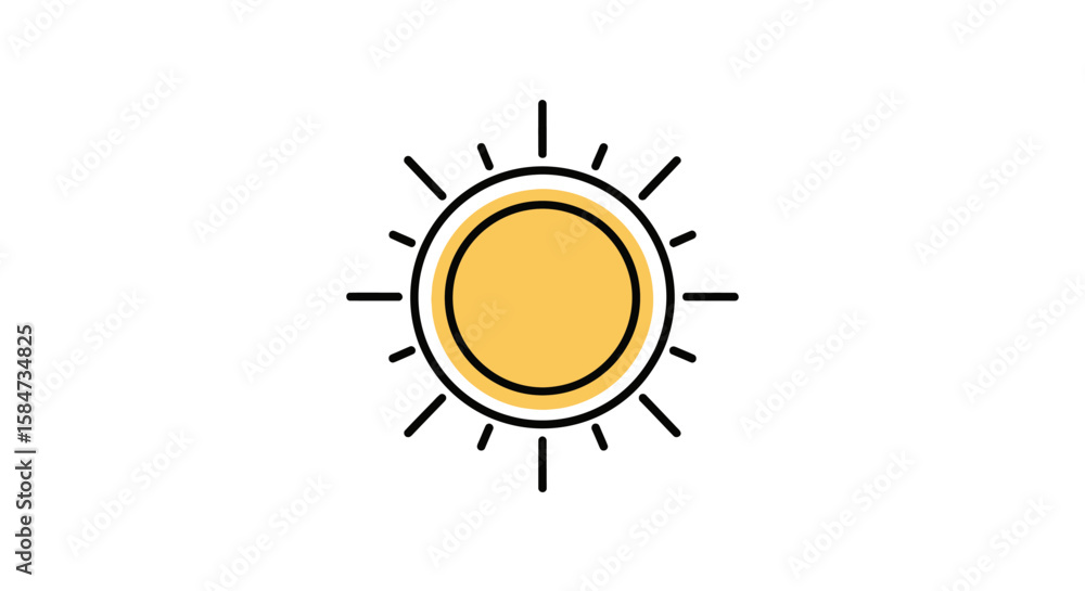Obraz premium yellow sun illustration for bright home decor