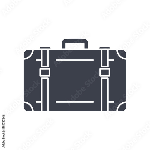 Travel Suitcase Luggage Flat Icon Vector