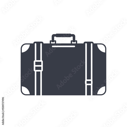 Travel Suitcase Luggage Flat Icon Vector