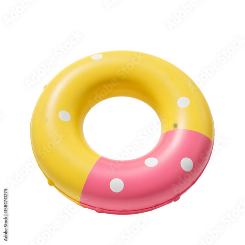 Colorful Inflatable Swimming Floatie on Transparent Background