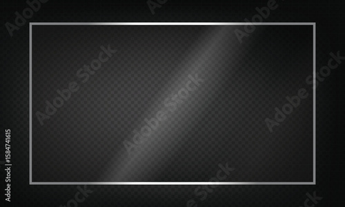16:9 vector image of a mirror reflection, suitable for application on glass, plastic, or acrylic window surfaces. Offers a glossy, luminous appearance with bright highlights and transparency