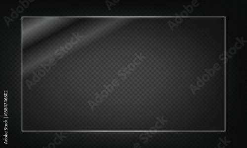 16:9 vector image of a mirror reflection, suitable for application on glass, plastic, or acrylic window surfaces. Offers a glossy, luminous appearance with bright highlights and transparency