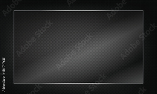 16:9 vector image of a mirror reflection, suitable for application on glass, plastic, or acrylic window surfaces. Offers a glossy, luminous appearance with bright highlights and transparency