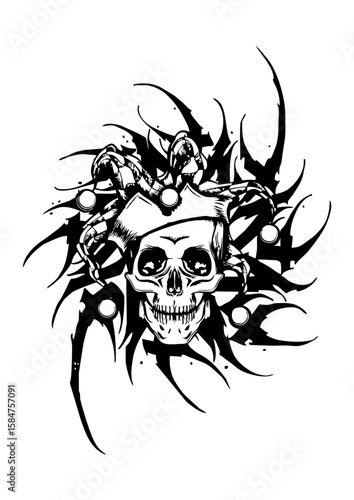 tribal tattoo skull