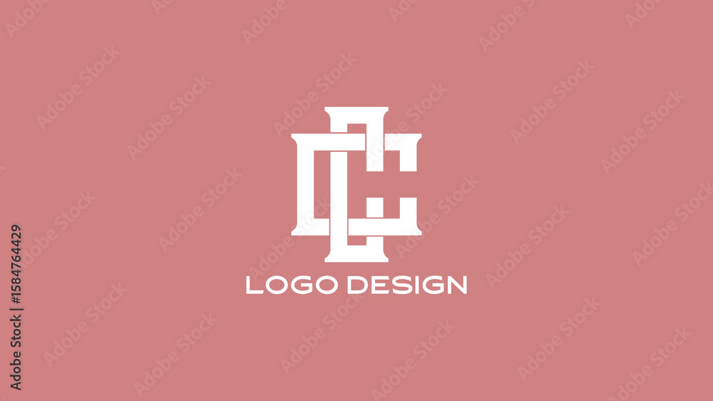 Naklejka premium Stylish CC Monogram Logo with Overlapping Serif Letters for Elegant Business and Personal Branding