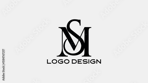 Elegant MS Letter Monogram Logo Design in Stylish Black Typography on White Background
