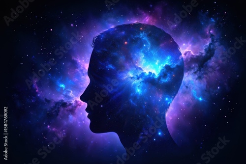 Exploring the Cosmic Connection: A Contemplative Silhouette Embodying the Essence of the Universe's Mysteries and Infinite Possibilities