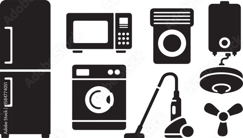 Vector Illustration of Essential Household Appliances