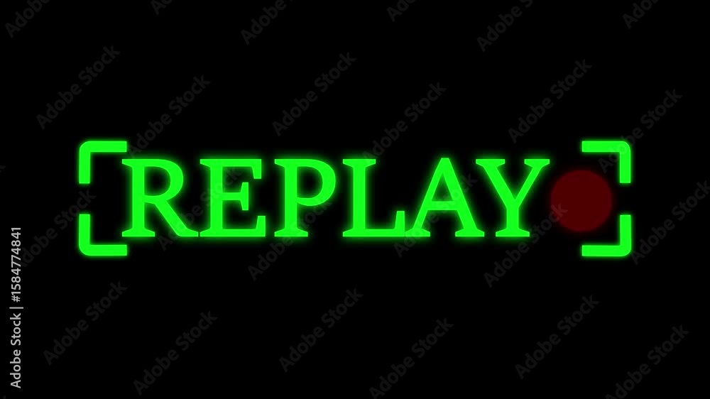 Replay Tag Replay text animation in black background. Replay Animation video for ...