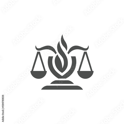 Vector Illustration Of Justice Law Logo And Symbol On White Background