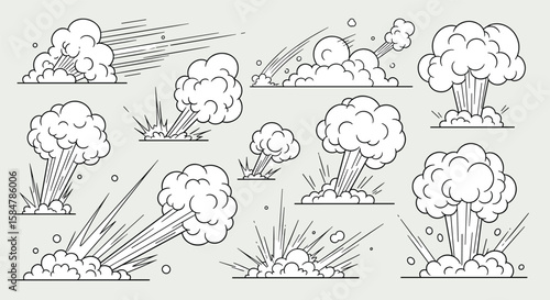 A Collection of Dynamic Explosions and Blast Effects for Visual Storytelling and Design Projects