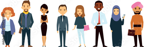 Multinational Team of Young Adults – Diverse Characters Standing Together in Unity