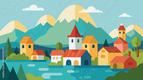 storybook lake village cartoon