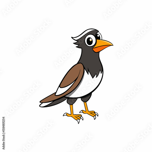 Creative Mynah Bird Vector Clip Art