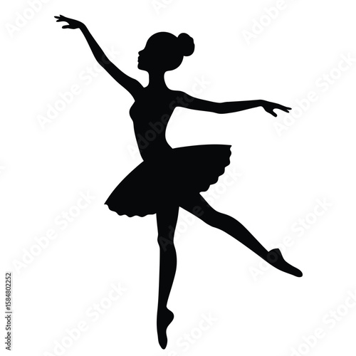 Elegant silhouette of a ballerina in a graceful pose showcasing the artistry and poise of ballet dance