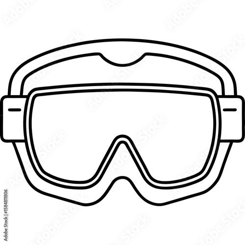 Safety Glasses Outline Vector Illustration