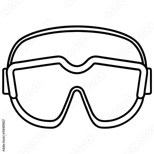 Safety Glasses Outline Vector Illustration