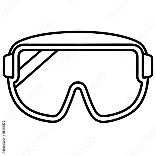 Safety Glasses Outline Vector Illustration