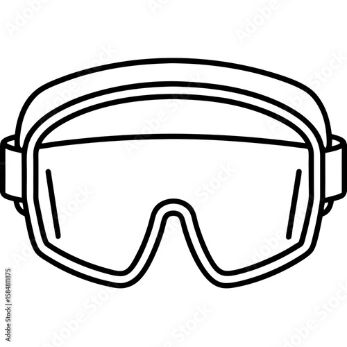 Safety Glasses Outline Vector Illustration