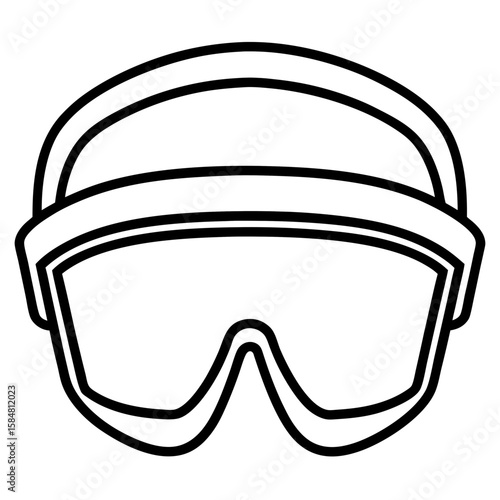 Safety Glasses Outline Vector Illustration