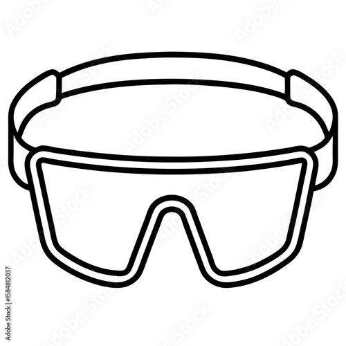 Safety Glasses Outline Vector Illustration