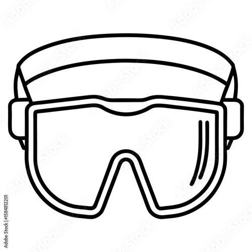 Safety Glasses Outline Vector Illustration