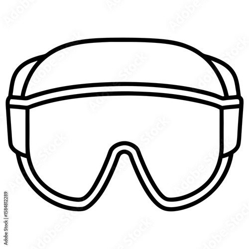 Safety Glasses Outline Vector Illustration
