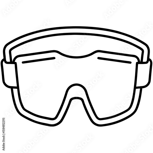 Safety Glasses Outline Vector Illustration