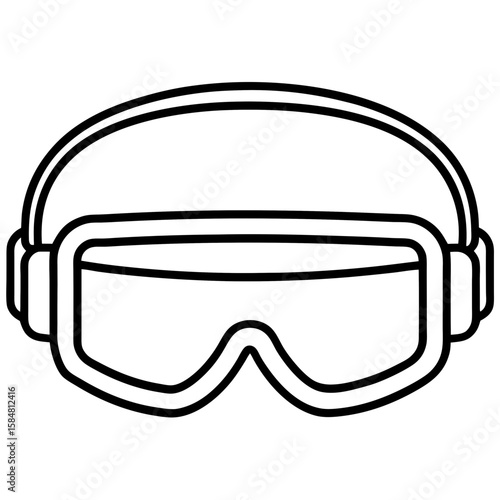 Safety Glasses Outline Vector Illustration