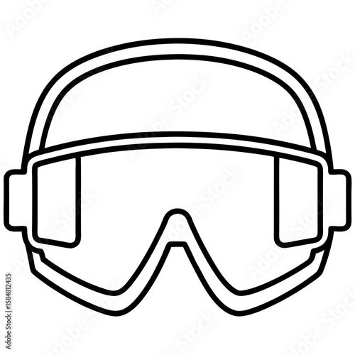Safety Glasses Outline Vector Illustration