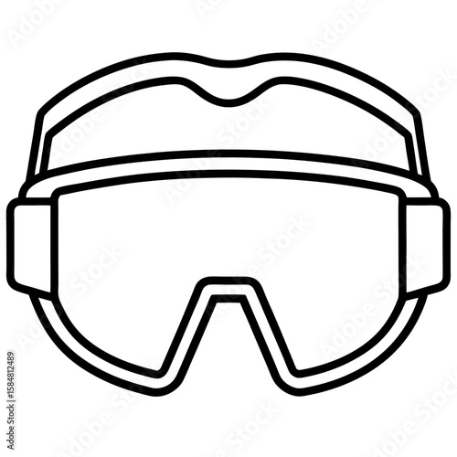Safety Glasses Outline Vector Illustration