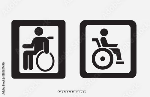 Accessible restroom symbols vector graphic illustration
