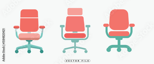Office Chair Vector Illustration with Modern Design and Comfortable Seating