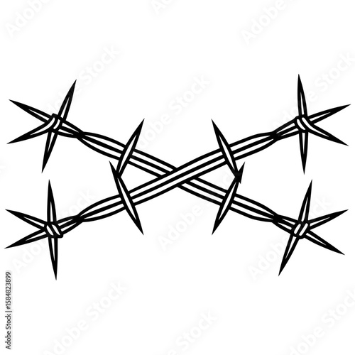 Barbed Wire  Vector Patriotic Tribute AI Graphic Design File 