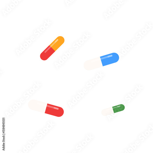 Flat Pharmaceutical Medicine Illustrations