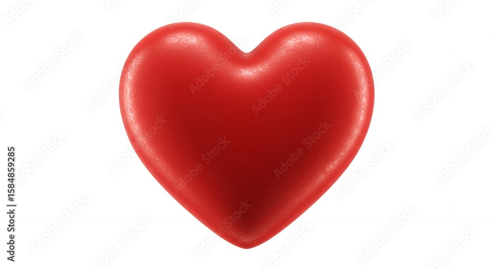 Fototapeta premium High-Resolution PNG of Realistic Red Heart on White Background