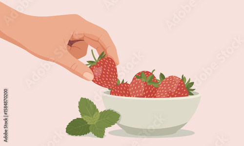 Strawberry Delight: Hand Picking Fresh Fruit
